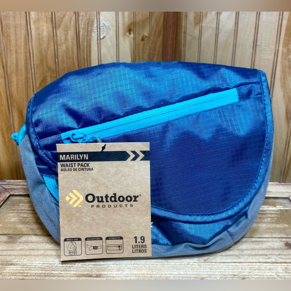 Outdoor Products Marilyn Waist Pack, Fanny Pack, Crossbody Teal Blue and Gray